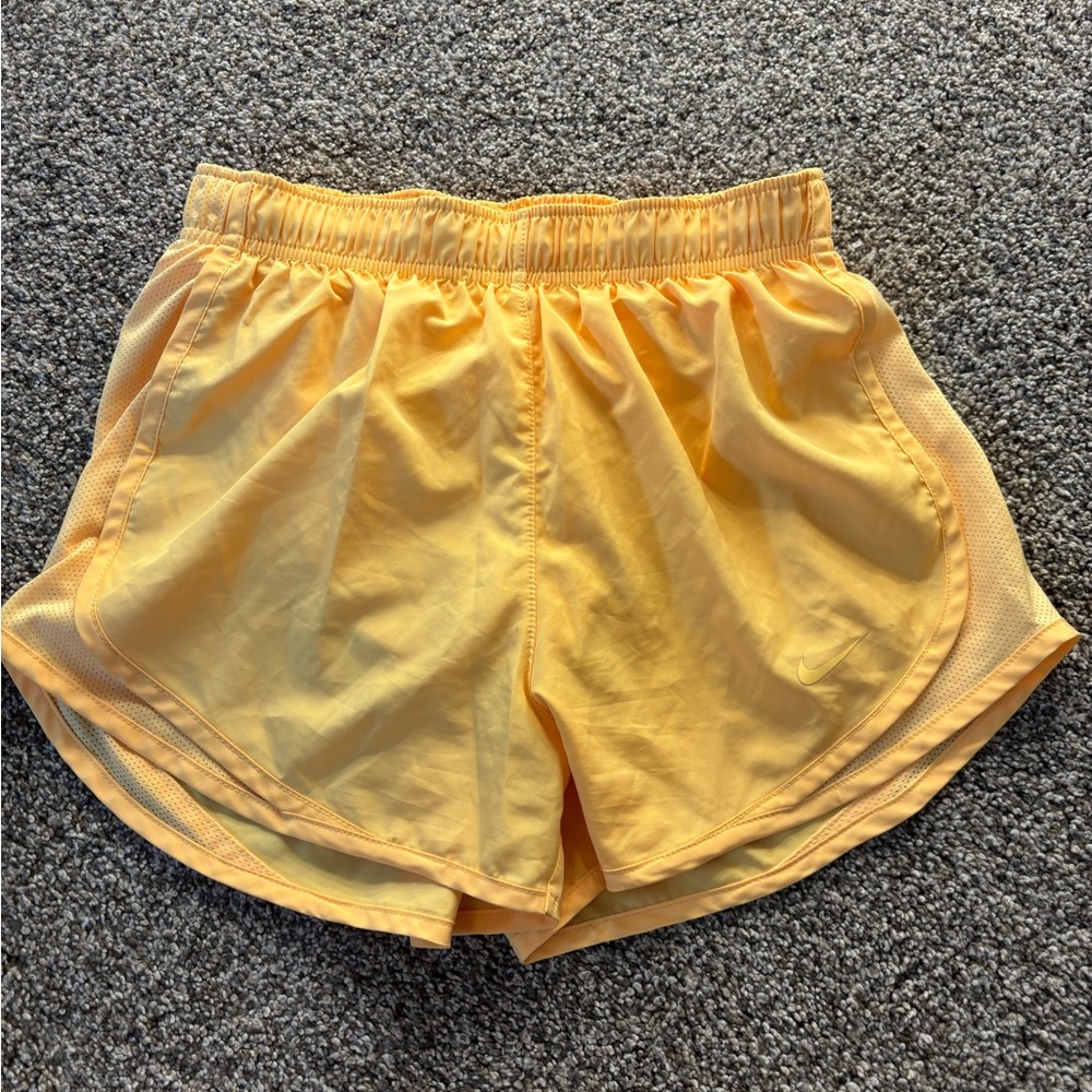 Nike Yellow Athletic Shorts Lightweight Elastic Waist